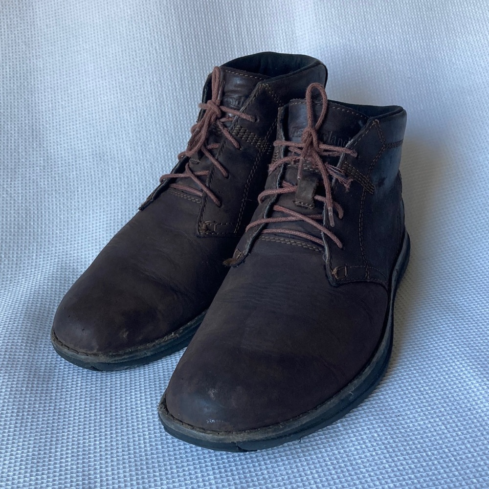 Timberland Edgemont Chukka Ankle Boots Brown Leather Lace Up Round Toe Sz 8.5